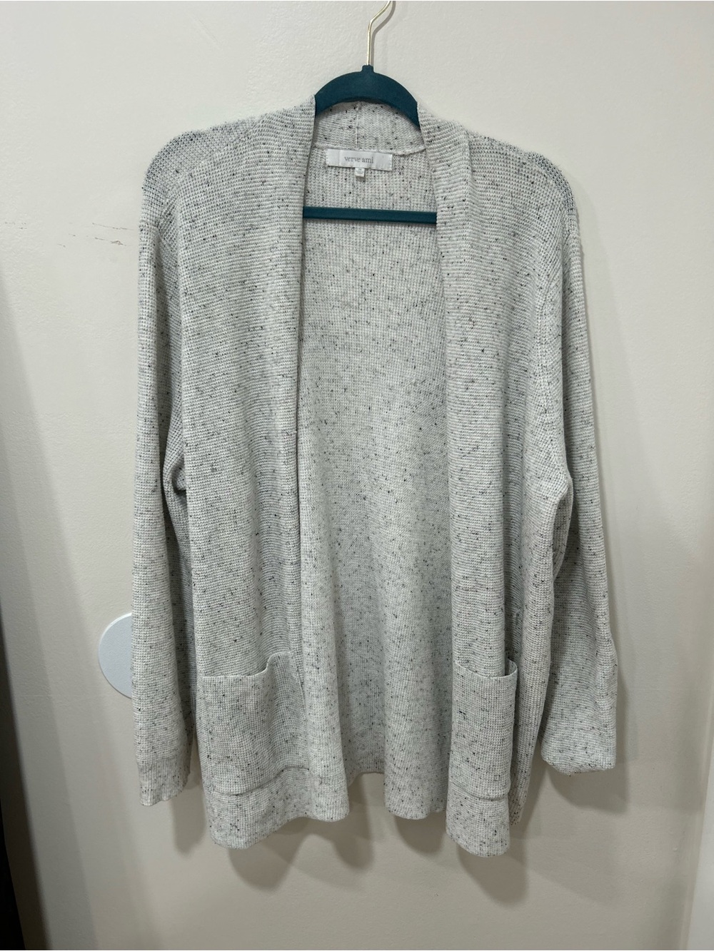 Verve Ami Cream Speckled Open-Front Women's Cardigan